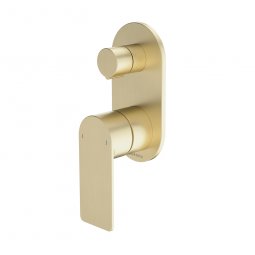 Caroma Urbane II Bath/Shower Mixer with diverter - Round Cover Plate - Brushed Brass