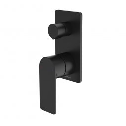 Caroma Urbane II Bath/Shower Mixer with diverter - Rectangle Cover Plate - Matte Black