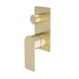 Caroma Urbane II Bath/Shower Mixer with diverter - Rectangle Cover Plate - Brushed Brass