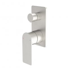 Caroma Urbane II Bath/Shower Mixer with diverter - Rectangle Cover Plate - Brushed Nickel