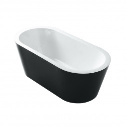 Aquatica Oval Freestanding Bath Black & White 1645 x 790 x 580mm