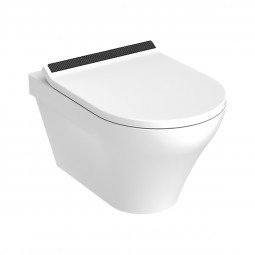 Aquatica Elegance Toilet Pan & Seat, Black Graphite Trim, No Cistern