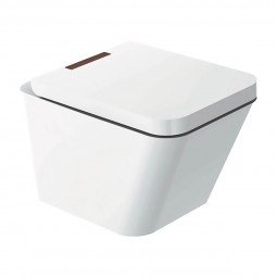 Aquatica Elements Toilet with Wood Trim on Seat, Chrome Flushplate, Cistern
