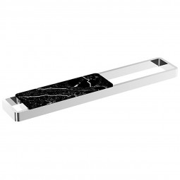 Aquatica Elements Towel Rail with Repositionable Shelf 450mm, Black Marble Trim