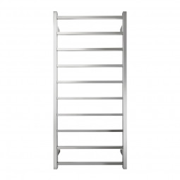 Tranquillity Jersey Square Heated Towel Rail: 10 Bars - Polished