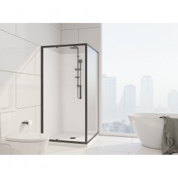 Crest Showers Zenith Black Pivot Shower Door Set (No base)