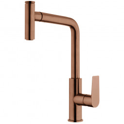 Voda Olympia High Rise Pull Out Sink Mixer - Brushed Copper