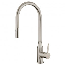 Voda Stainless Minimal Pull Out Sink Mixer - Brushed Stainless