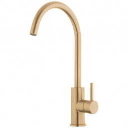 Voda Storm Gooseneck Sink Mixer with Cold Start -  Brushed Brass (PVD)