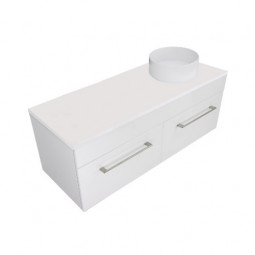 Newtech 1500 Skye Wall Hung Right Hand Offset Basin Vanity - 2 Drawer