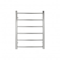 Tranquillity Jersey Round Heated Towel Rail: 6 Bars - Polished
