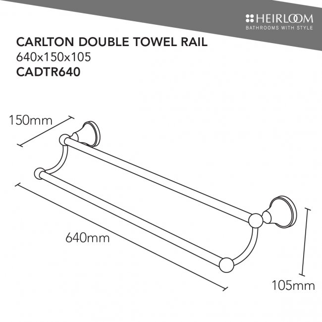 Heirloom Carlton Double Towel Rail