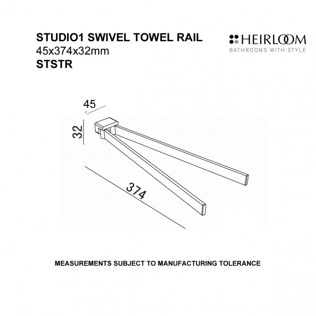 Heirloom Studio 1 Swivel Towel Rail