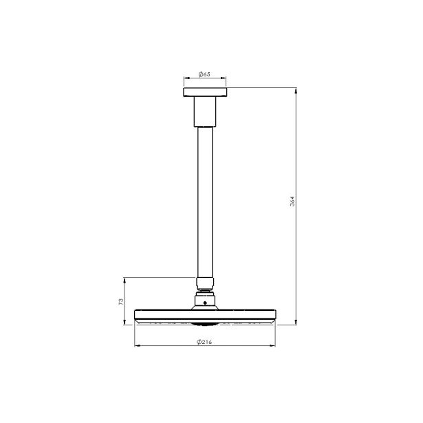 Methven Kiri MKII Satinjet Overhead Shower on Ceiling Arm