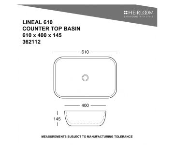 Lineal 610 Countertop Basin