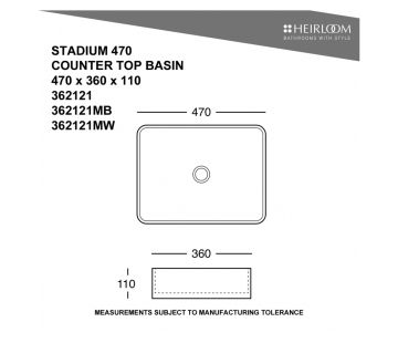 Stadium 470 Countertop Basin