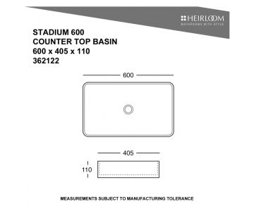 Stadium 600 Countertop Basin