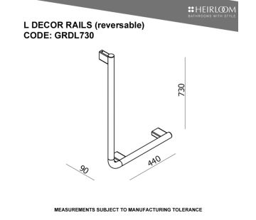 Sentinel Decor Grab Rail 730 L (Reversible)