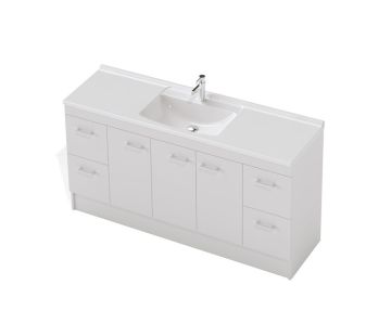 Riva Floor 1500 Double Basin, 3 Doors, 4 Drawers