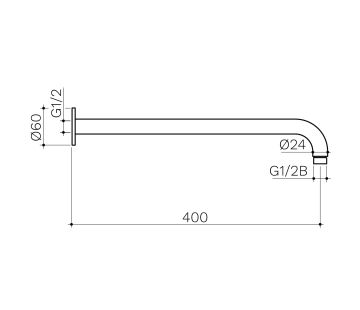 Right Angled Wall Arm 400mm