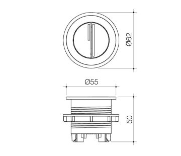 Luna Dual Flush Round Bezel & Button