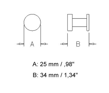 Project Robe Hook 25mm - Chrome