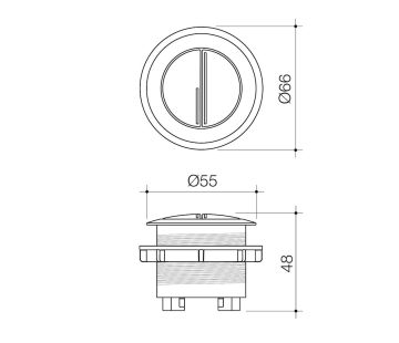 Urbane II Wall Faced Close Coupled Flush Button