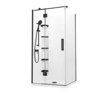 Evora 2-Sided Corner Acrylic Showers - Hinged Door