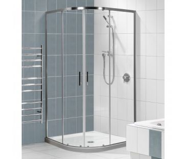 Cezanne Round 2-Sided Corner Showers for Tiled Walls - Sliding Door