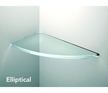 Elliptical Floating Glass Shelves