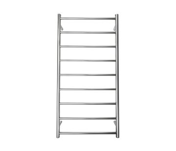 Jersey Round Heated Towel Rail: 9 Bars - Polished