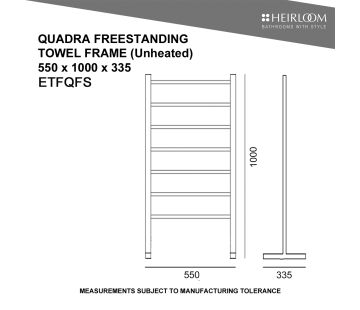 Quadra Freestanding Towel Frame (Unheated)