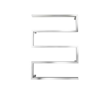 Designer S 5 Bar Square Heated Towel Rail - Stainless Steel