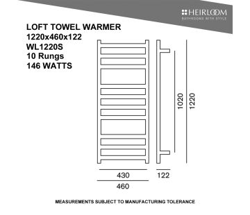 Loft 1220 Slim Towel Warmer 