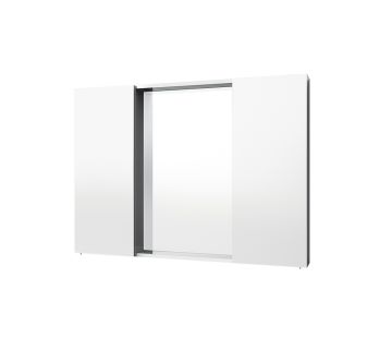 Mirror Unit 1000 - 2 Doors, 4 Glass Shelves