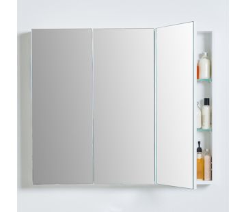 Mirror Unit 900 - 3 Doors, 4 Glass Shelves