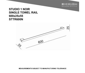 Studio 1 Towel Rail 600mm Noir 