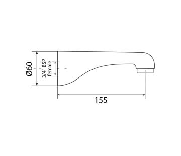 Odyssey Bath Spout 3/4"