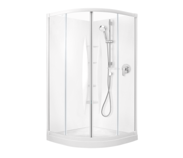 Sapphire Round 2-Sided Corner Acrylic Showers - Sliding Doors