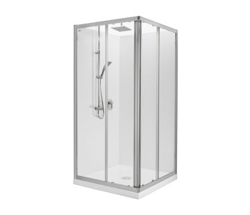 Valencia Elite 2-Sided Corner Showers for Tiled Walls - Sliding Door