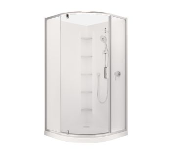 Valencia Elite Rondo 2-Sided Corner Acrylic Showers - Pivot Door