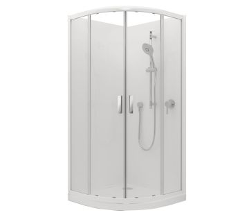 Valencia Elite Round 2-Sided Corner Acrylic Showers - Sliding Door