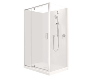Valencia Elite 2-Sided Corner Acrylic Showers - Pivot Door